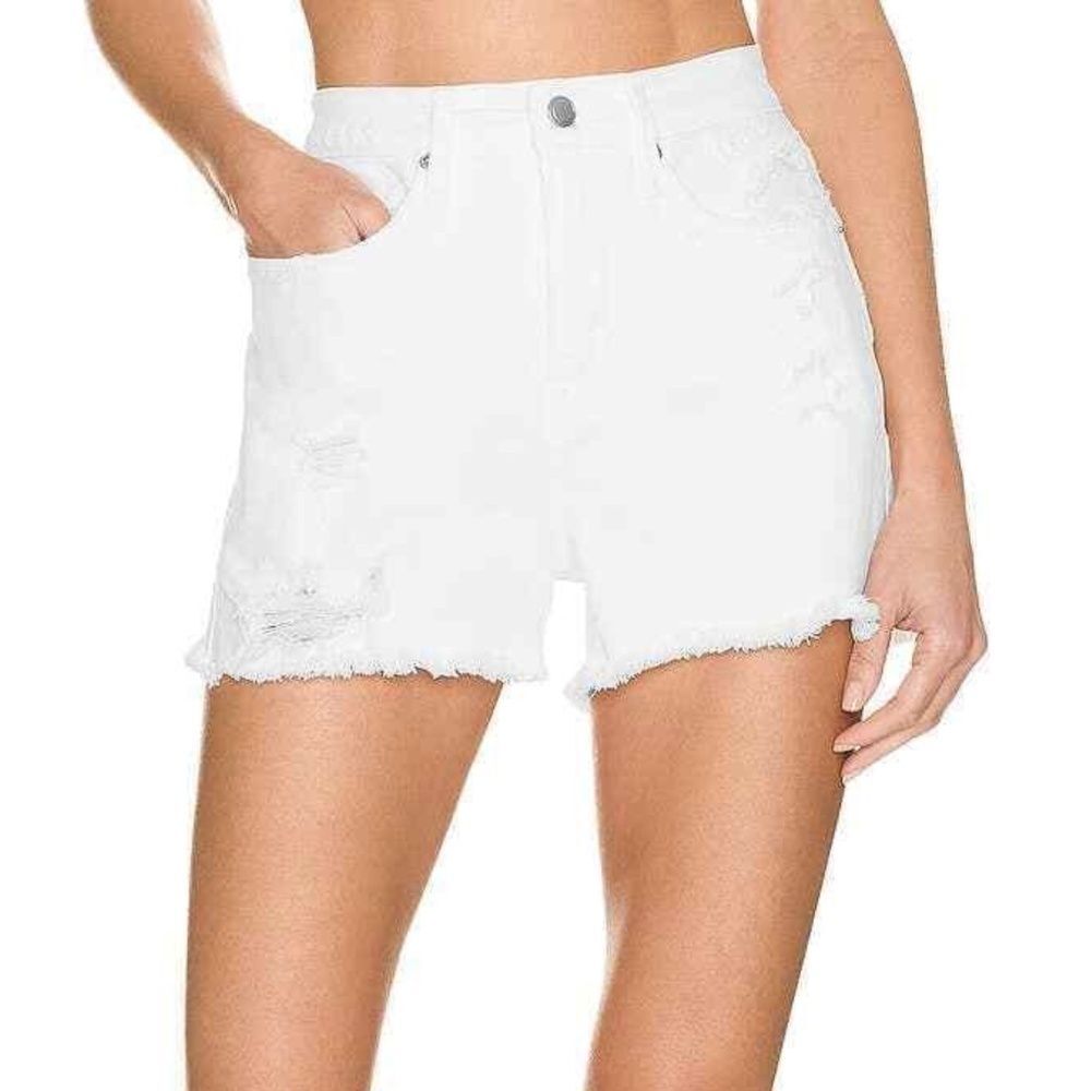 NEW Good American Good 90's Distressed Shorts in White Sz. 22